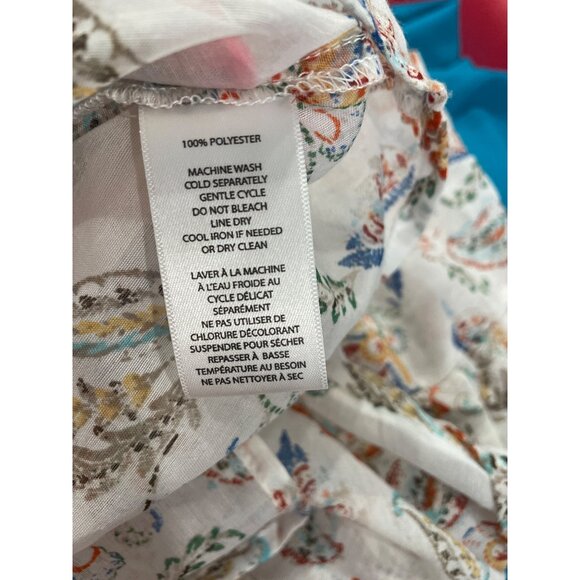 Beach By Beachlunchlounge Paisley Print Off-Shoulder Blouse Flared Sleeves Sz XS - Picture 7 of 11